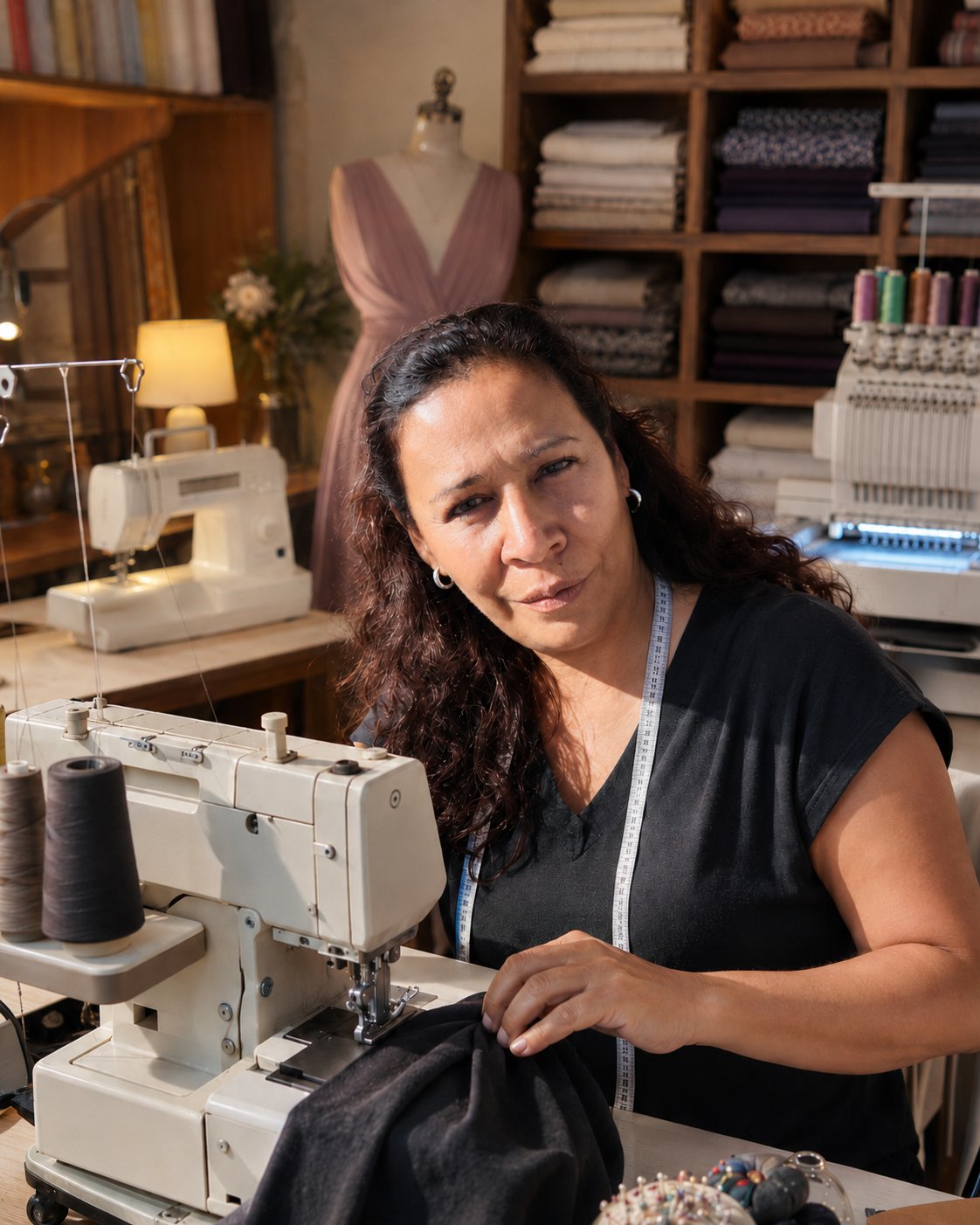 Andrea Gómez en su atelier de Mendoza